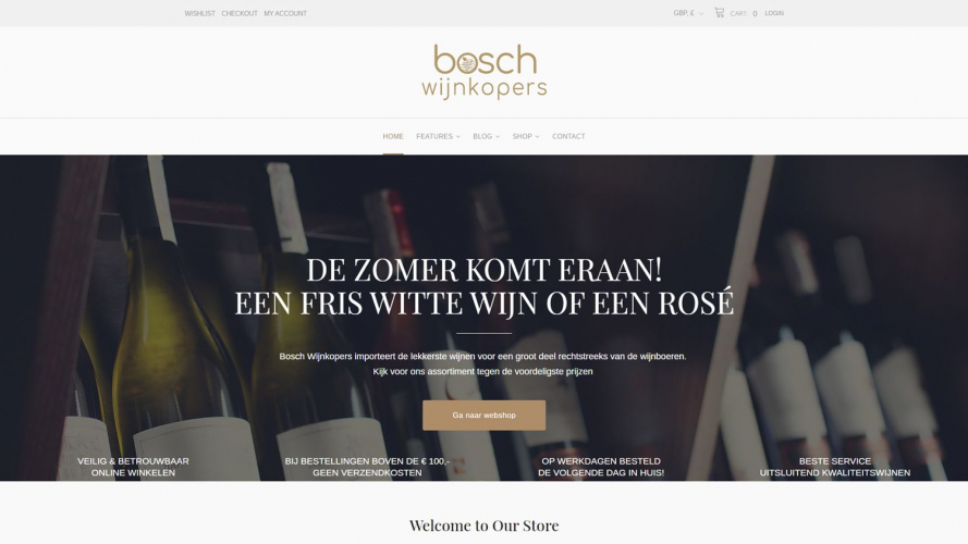 Bosch wijnkopers homepage template